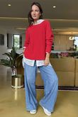 Made in Italy Conrad Body Skim Knit Jumper Rouge